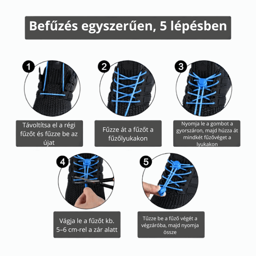 EasyLock cipőfűző befűzése öt lépésben